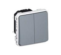 Legrand - Double interrupteur va et vient saillie IP55 à composer - Plexo - gris Gris G