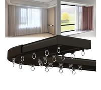 Double K avec connecteur d'angle - Supports de plafond en aluminium à 2 couches - Facile à installer pour les douches lourdes (5 m, noir)