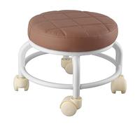 Double Layer Footrest Stool, 32 Inch Size (BROWN) | Mousse à mémoire de forme haute densité, cuir PU imperméable, roues universelles