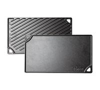 Double plaque réversible Grill & Plancha en fonte naturelle 42 × 24 cm Lodge