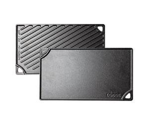 Double plaque réversible Grill & Plancha en fonte naturelle 42 × 24 cm Lodge
