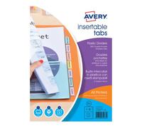 Avery Intercalaires doubles pochettes à onglets personnalisables A4+ - 12 touches