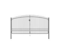 vidaXL Double portail 400x248 cm Noir