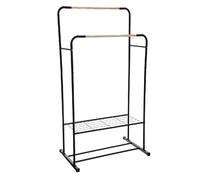 Double Portant à Vêtement Artemis avec 1 étagère - Noir et Beige