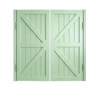 Double Porte Battante en Bois, Porte de Séparation avec Rotation à 180° et Fermeture Automatique, Portillon pour Intérieur, Couloir, Magasin, Quincaillerie Incluse(Light Green,70x90 cm (WxH))