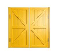 Double Porte Battante en Bois, Porte de Séparation avec Rotation à 180° et Fermeture Automatique, Portillon pour Intérieur, Couloir, Magasin, Quincaillerie Incluse(Yellow,114x90 cm (WxH))