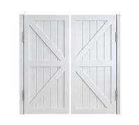 Double Porte Battante en Bois, Porte de Séparation avec Rotation à 180° et Fermeture Automatique, Portillon pour Intérieur, Couloir, Magasin, Quincaillerie Incluse(White,91x100 cm (WxH))