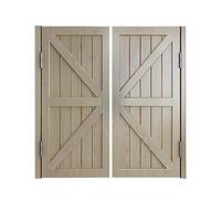 Double Porte Battante en Bois, Porte de Séparation avec Rotation à 180° et Fermeture Automatique, Portillon pour Intérieur, Couloir, Magasin, Quincaillerie Incluse(Natural,122x100 cm (WxH))