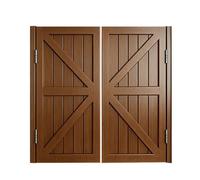 Double Porte Battante en Bois, Porte de Séparation avec Rotation à 180° et Fermeture Automatique, Portillon pour Intérieur, Couloir, Magasin, Quincaillerie Incluse(Coffee,145x100 cm (WxH))