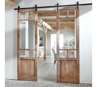 Double porte coulissante Bradas marron/noir