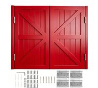 Double Porte Saloon avec Charnières, Porte Battante Ouverture Bidirectionnelle et Fermeture Automatique, Installation Facile pour Maison, Cuisine et Débarras(Red,97x100 cm (WxH))