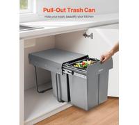 Double poubelle coulissante 20 L x 2 pour sous armoire de cuisine