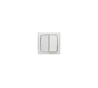 Legrand 086021 - Double Poussoir appareillage saillie complet - 6 A - blanc