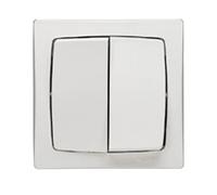 Legrand 086021 - Double Poussoir appareillage saillie complet - 6 A - blanc