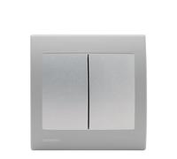 Double Poussoir Silver Delta Iris + Plaque basic Silver