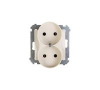 Double prise 16A IP20 b/u avec cache Simon 54 DG2MZ.01/41