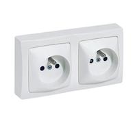 Double prise 2P+T avec boîtier - blanc LEGRAND
