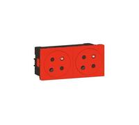 Legrand Double prise 077152L Mosaic Link 2P+T Surface détrompage 4 modules Rouge