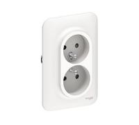 Double prise 2P+T OVALIS blanc complet rénovation SCHNEIDER ELECTRIC S261089