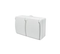 Double prise avec mise à la terre AQUA PLUS IP54 BLANC 40225