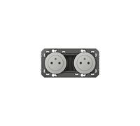 Double prise de courant Dooxie - 2P+T Surface - 16A - Aluminium