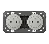 Legrand Double prise de courant Dooxie 600432 2P+T Surface 16A précâblées finition alu
