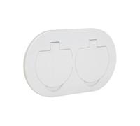 Double prise de sol encastrable 2P+T ronde IP55 16A blanc
