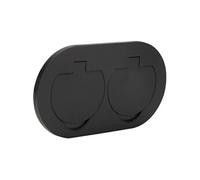 Double prise de sol encastrable 2P+T ronde IP55 16A noir