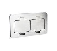 Protec - Double prise de sol étanche Initiale 16A 2P+T IP55 - Métal brossé