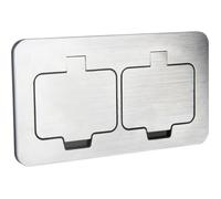 Double prise de sol étanche Initiale 16A 2P+T IP55 - Métal brossé - Protec