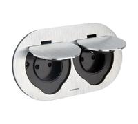 Double prise de sol étanche Initiale 16A 2P+T IP55 - Métal brossé - Protec