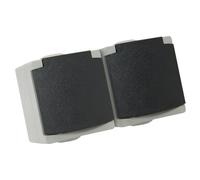 Double prise DEBFLEX PERLE 2P+T 16 ampères étanche IP65 gris