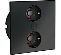 Double-prise Duplex E NOIR mat pour l'encastrement dans un plan de travail / Prise multiple / Répartiteur de prises