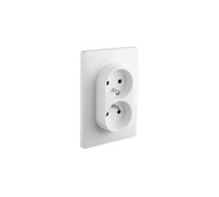 Double prise en 1 poste Caly Debflex avec terre 16A blanche - 749556