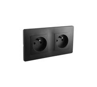 Double prise encastrée Caly Debflex avec terre 16A noire - 749559