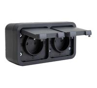 Double prise française type E IP55 - 2P+T 16A - bornes auto - saillie - gamme Granite - Protec