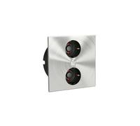 Prise double Duplex E en acier inoxydable pour l'encastrement dans un plan de travail / Prise multiple / Répartiteur de prises