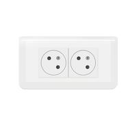 Double prise terre avec plaque 2 postes Mosaic blanc Legrand