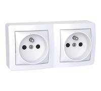 Schneider Electric Double prise de courant Alréa 2P+T connexion rapide avec obturateurs blanc