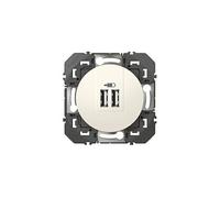 Legrand Prise double chargeur USB-A Dooxie – Repiquage 2P+T – À équiper d'une plaque – Blanc