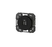 Legrand Chargeur USB-C Dooxie Double 1 poste Noir