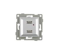 Double prise USB encastrable : double port USB, 5 V, 2,1 a, finition en titane, matériaux durables et modernes, installation facile