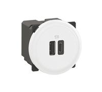 Double prise USB Type A et C modulaire 3000A 15W Legrand Céliane, blanche