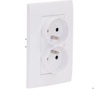 Double prise Verticale + plaque de finition Kalya - Blanc - Zenitech
