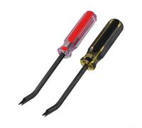 Double Prong Staple Remover Tool for Furniture(Yellow and Red) | prong head, deep staple removal, damage-free pour surface, furniture repair, clean extraction