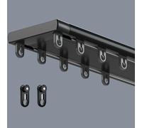 Double rail de courrier en aluminium monté au plafond Silen Glide Curain Rods pour salon et chambre à coucher Noir 370 cm et design élégant