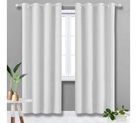 Double Rideaux Occultant Blanc Thermique Grande Largeur à Oeillets Anti UV Double Rideaux Occultant et Thermique pour Fenetre Intérieurs Cuisine Dressing 150x115cm