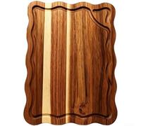 Double Sided Acacia Wood Tray Wavy Edge 30cm | Solid Acacia Wood, Reversible Serving Board, Modern Minimalist Style, pour ideal For Snacks And Fruit, 30x20cm