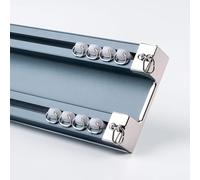 Double Trac Rail de plafond en alliage d'aluminium à 2 couches Barre de séparation réglable pour bureau et salon Bleu 2,5 m