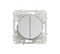 Double va-et-vient 1 poste Odace Aluminium Schneider